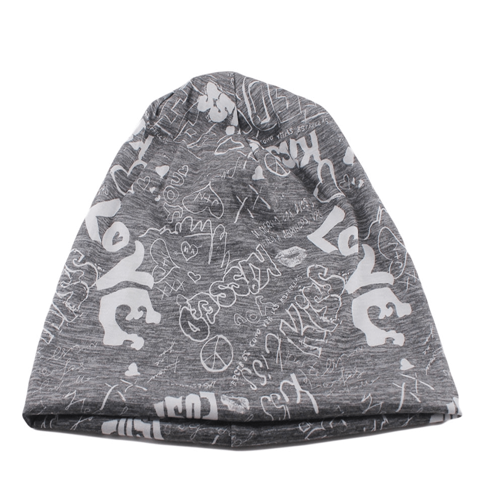 Stylish Lightweight Unisex Beanie with Letter Pattern, Ideal for Sports, Breathable Cotton-Polyester Blend, Perfect for Men and Women, SF0812